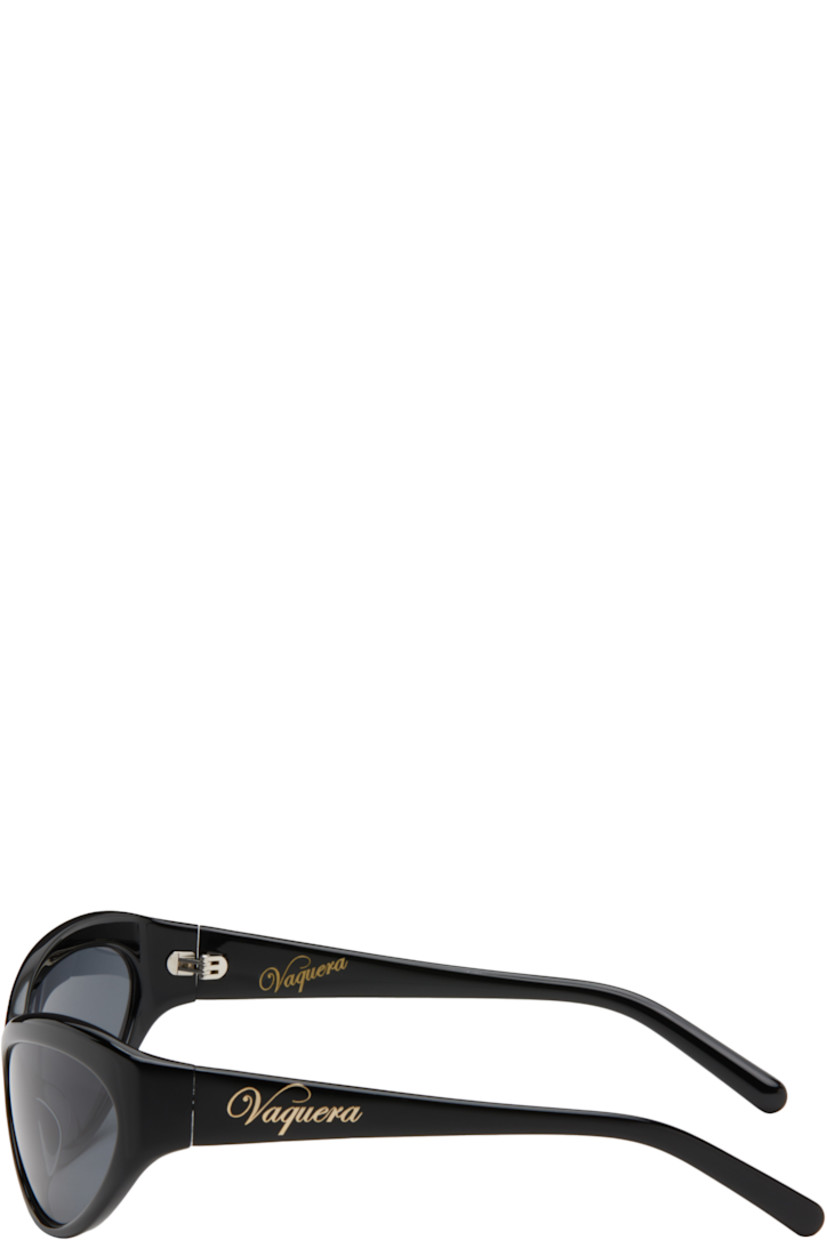 Cat-eye acetate-frame sunglasses in black.

· Handcrafted
· Gray lenses
· Integrated nose pads
· Inset logo hardware at temples
· Silver-tone hardware
· Includes case 
· Size: 65.16 130

Supplier color: Black