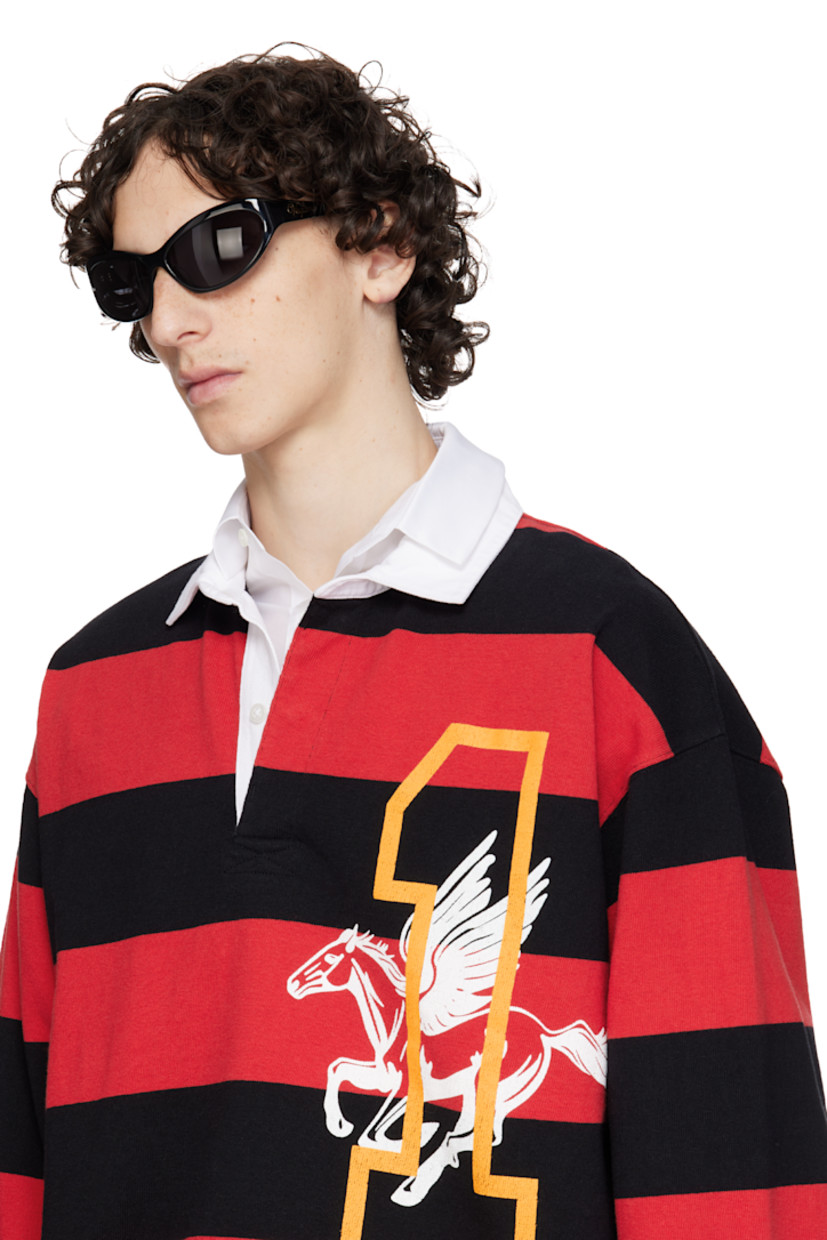 Cat-eye acetate-frame sunglasses in black.

· Handcrafted
· Gray lenses
· Integrated nose pads
· Inset logo hardware at temples
· Silver-tone hardware
· Includes case 
· Size: 65.16 130

Supplier color: Black