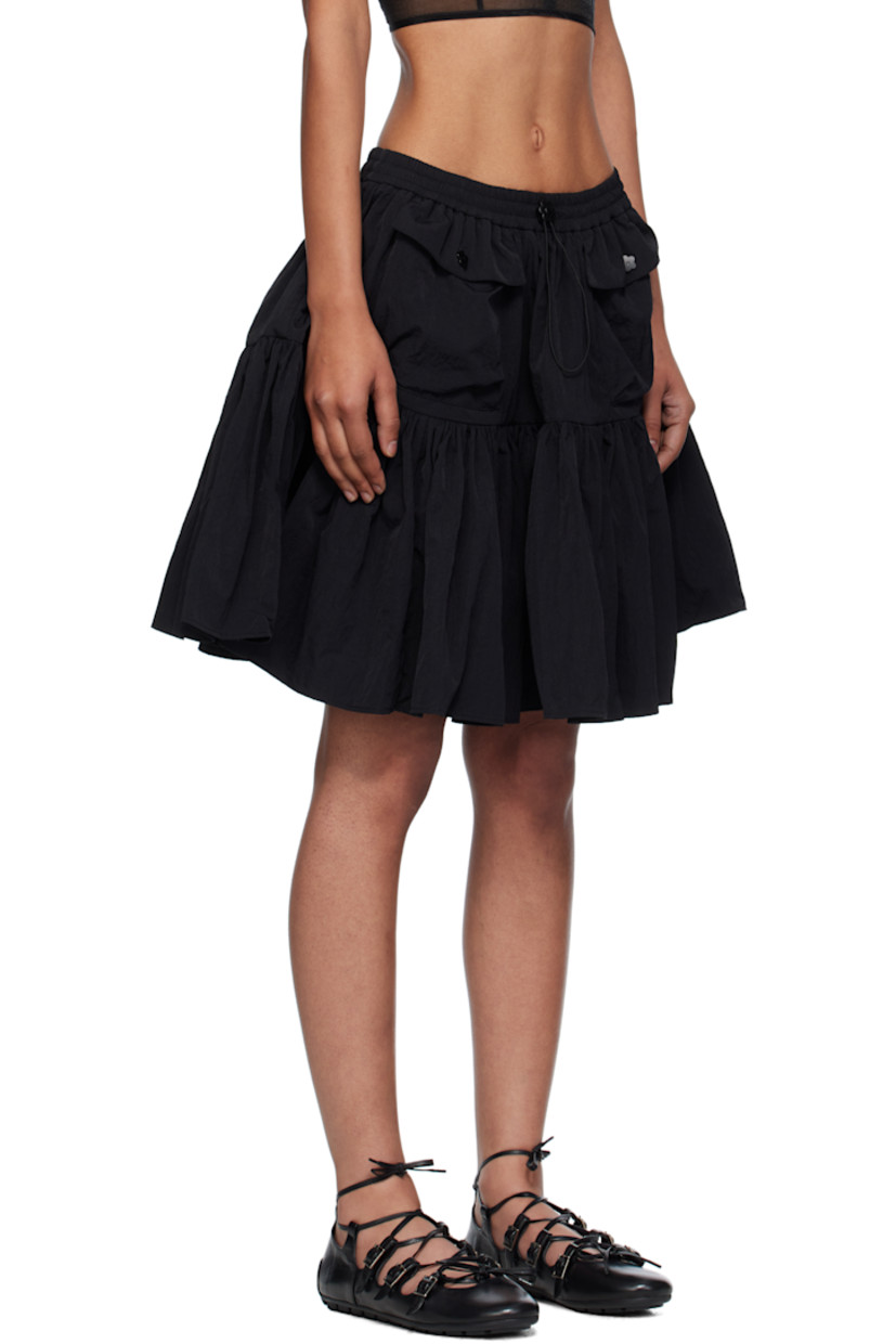 Crinkled recycled nylon taffeta miniskirt.

· Gathering throughout
· Bungee-style drawstring at elasticized waistband
· Two-pocket styling

Supplier color: Black