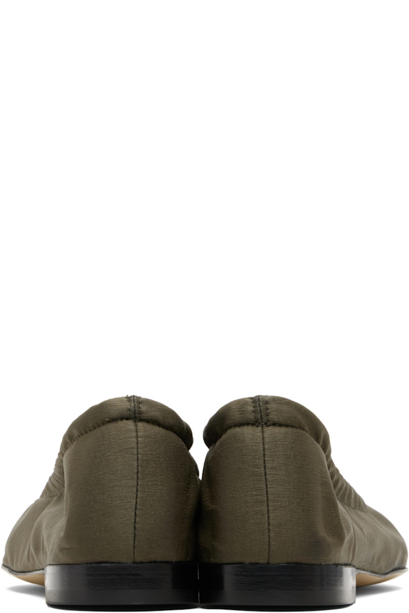 Nylon taffeta ballerina flats.

· Butterfly Mark-certified
· Logo hardware at bungee-style drawstring
· Satin lining
· Tunit sole

Supplier color: Olive