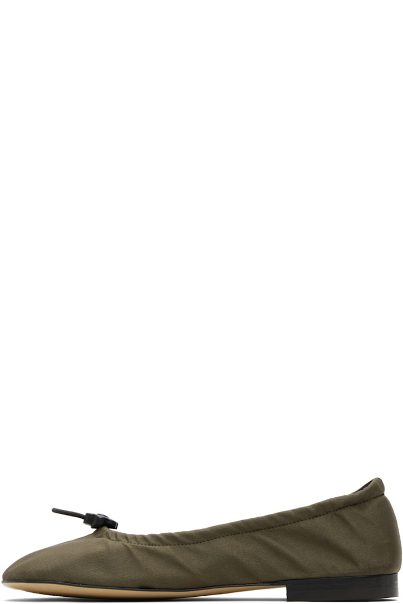 Nylon taffeta ballerina flats.

· Butterfly Mark-certified
· Logo hardware at bungee-style drawstring
· Satin lining
· Tunit sole

Supplier color: Olive