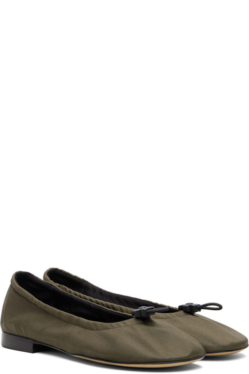 Nylon taffeta ballerina flats.

· Butterfly Mark-certified
· Logo hardware at bungee-style drawstring
· Satin lining
· Tunit sole

Supplier color: Olive