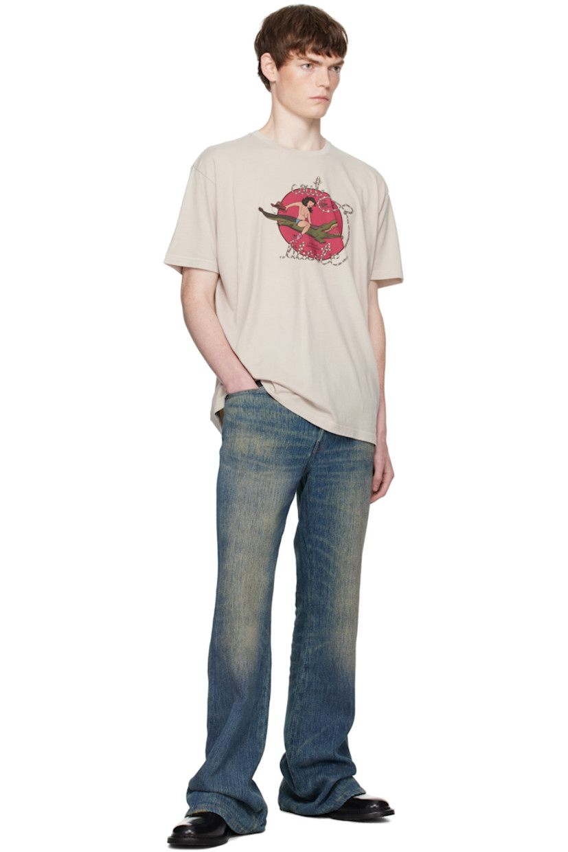 Cotton jersey T-shirt.

· Rib-knit crewneck
· Logo graphic with crystal-cut accents at front

Supplier color: Pumice