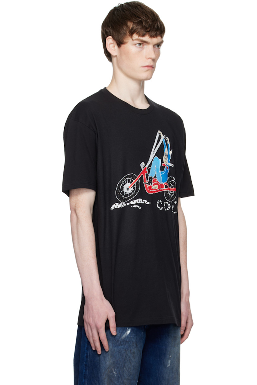 Cotton jersey T-shirt.

· Rib-knit crewneck
· Logo graphic with crystal-cut accents at front

Supplier color: Black