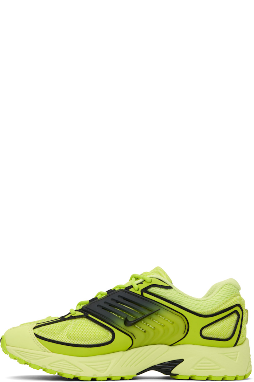 Low-top mesh and buffed leather sneakers in yellow.

· Swoosh embossed at vamp and sides
· Lace-up closure
· Text printed at padded tongue
· Padded collar
· Rubberized overlay at sides
· Mesh lining
· Air Sole unit at foam rubber midsole
· Treaded rubber sole

Please note that this item may be shipped only within North America.

Supplier color: Light lemon twist/Cyber/Black