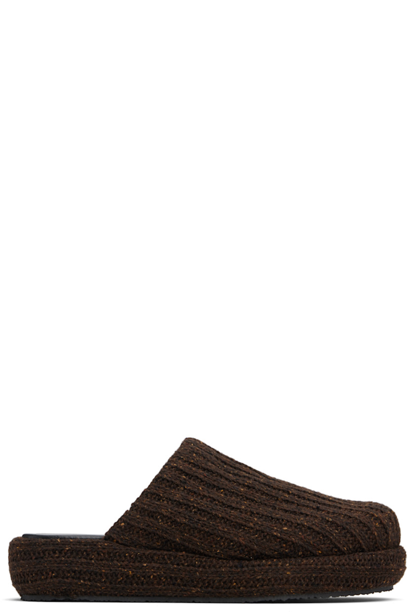 Knit recycled acrylic-blend slip-on loafers.

· Padded leather footbed
· Covered platform midsole 
· Rubber sole 

Supplier color: Cacao
