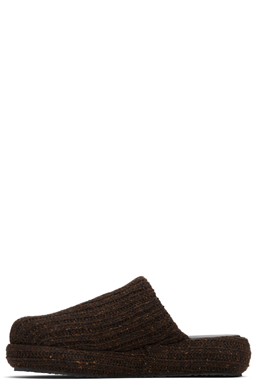 Knit recycled acrylic-blend slip-on loafers.

· Padded leather footbed
· Covered platform midsole 
· Rubber sole 

Supplier color: Cacao