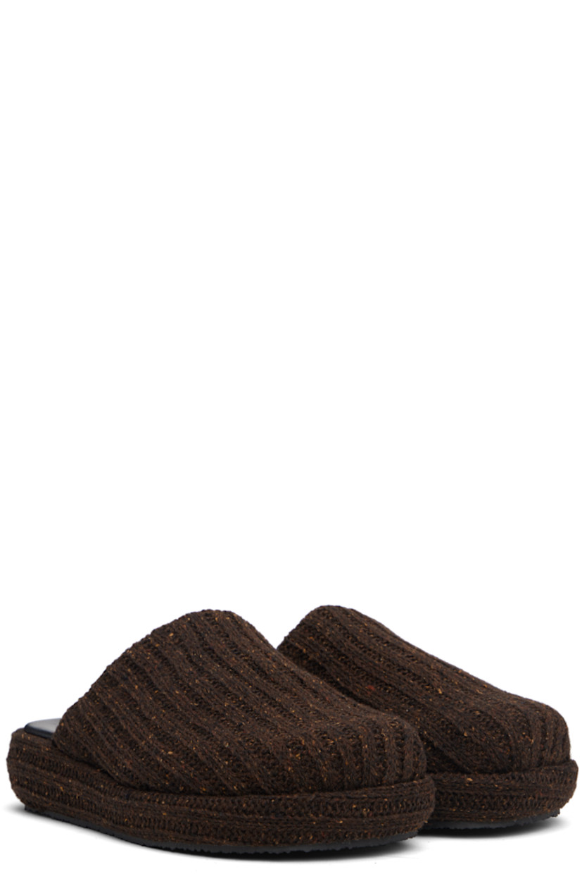 Knit recycled acrylic-blend slip-on loafers.

· Padded leather footbed
· Covered platform midsole 
· Rubber sole 

Supplier color: Cacao