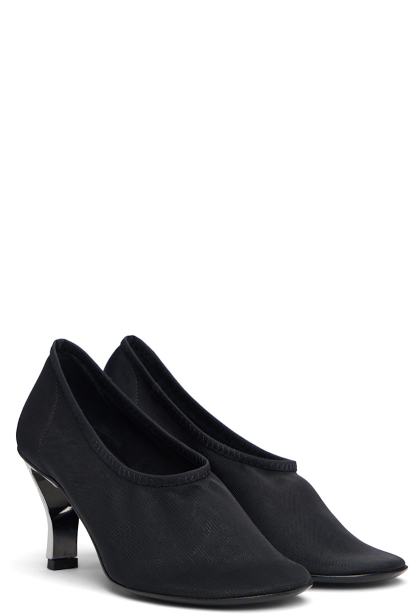 Mesh heels. 

· Elasticized collar 
· Modified stiletto heel with rubber injection
· Leather sole 
· Heel: H3"

Supplier color: Black