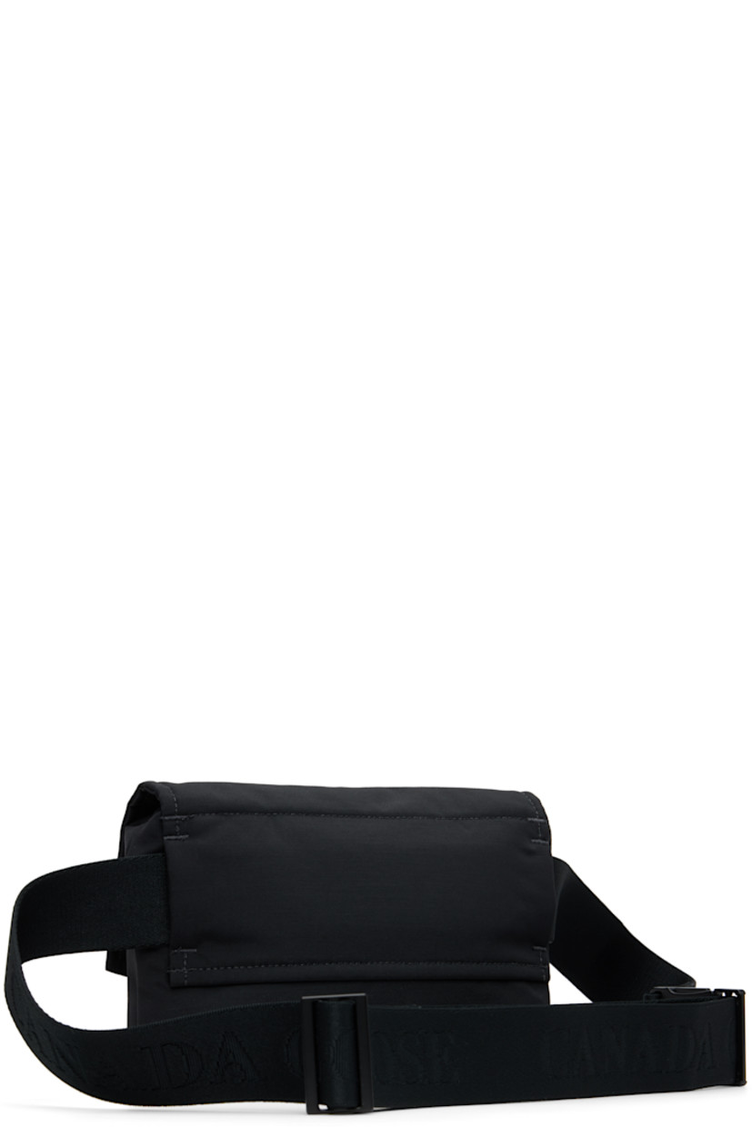 Padded Cordura® nylon taffeta belt bag.

· Water-repellent 
· Adjustable and detachable crossbody strap
· Embroidered logo patch at face
· Press-stud flap
· Zip closure
· Patch pocket at interior
· Quilted nylon satin lining
· Logo-engraved hardware
· H5.5" x W8" x D2"

Supplier color: Black