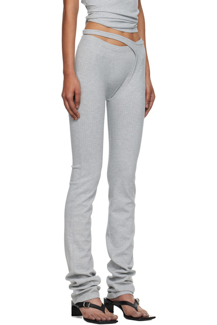 Stretch jersey leggings.

· Pinstripes throughout
· Modified overlay with cutout at elasticized waistband

Supplier color: Grey pinstripe