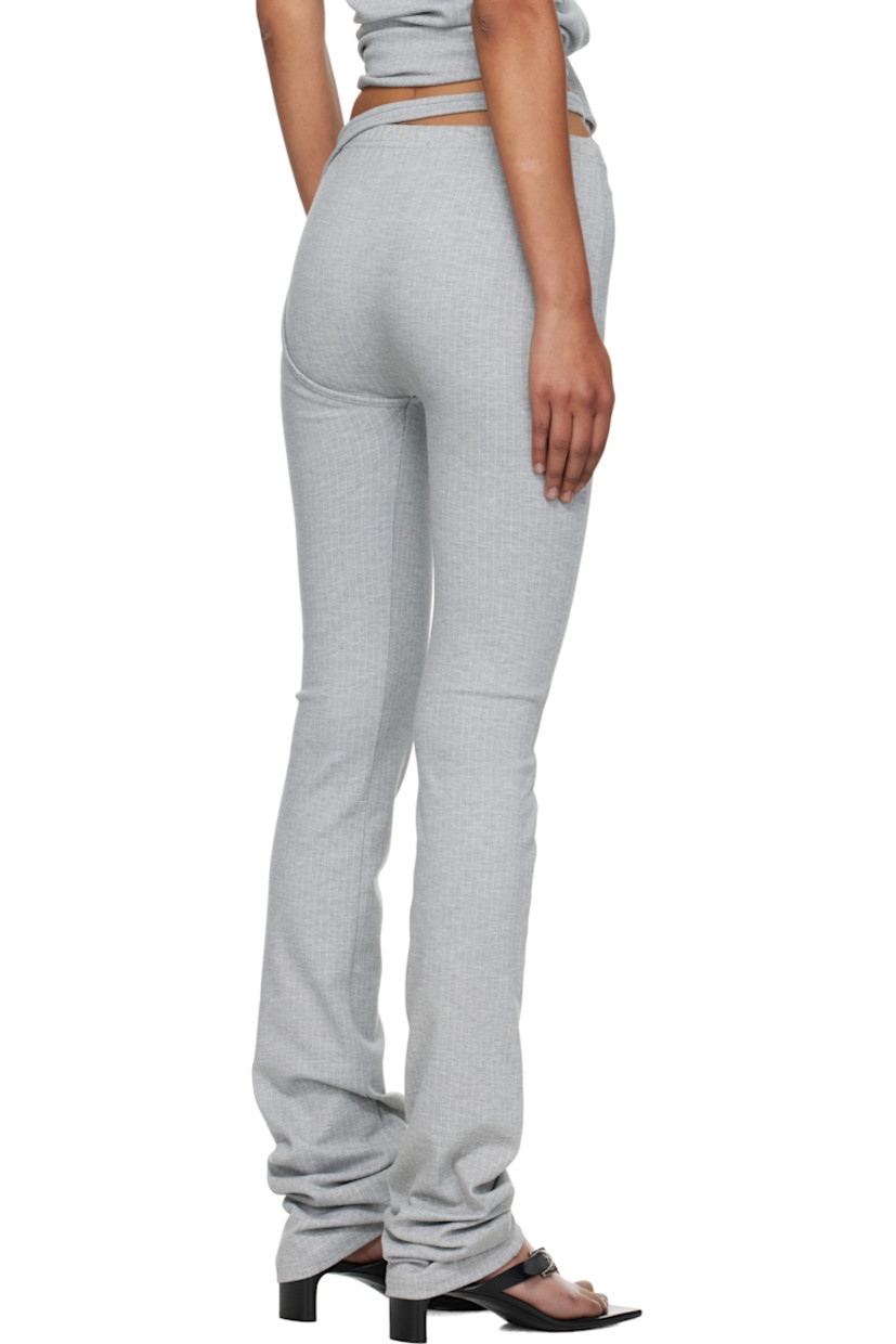 Stretch jersey leggings.

· Pinstripes throughout
· Modified overlay with cutout at elasticized waistband

Supplier color: Grey pinstripe