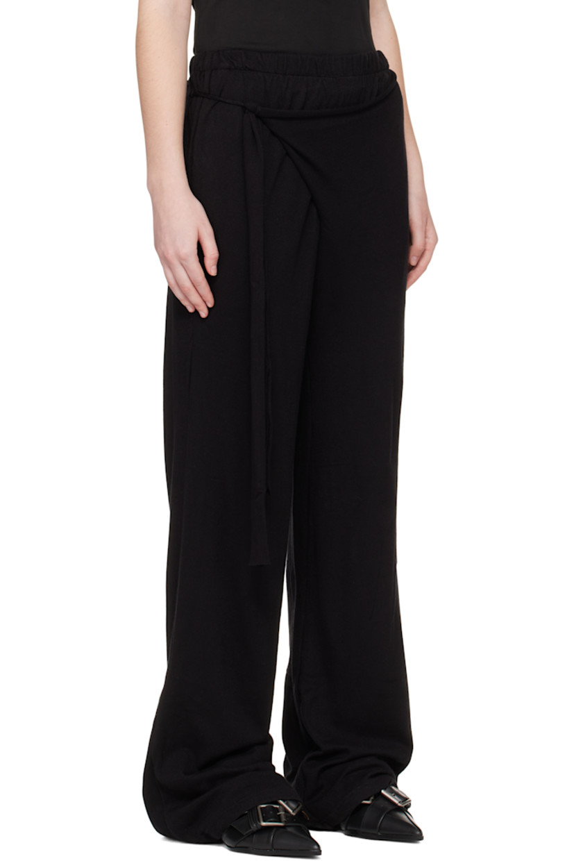 Knit viscose-blend lounge pants. 

· Elasticized waistband
· Two-pocket styling
· Self-tie straps and logo plaque at waistband

Supplier color: Black