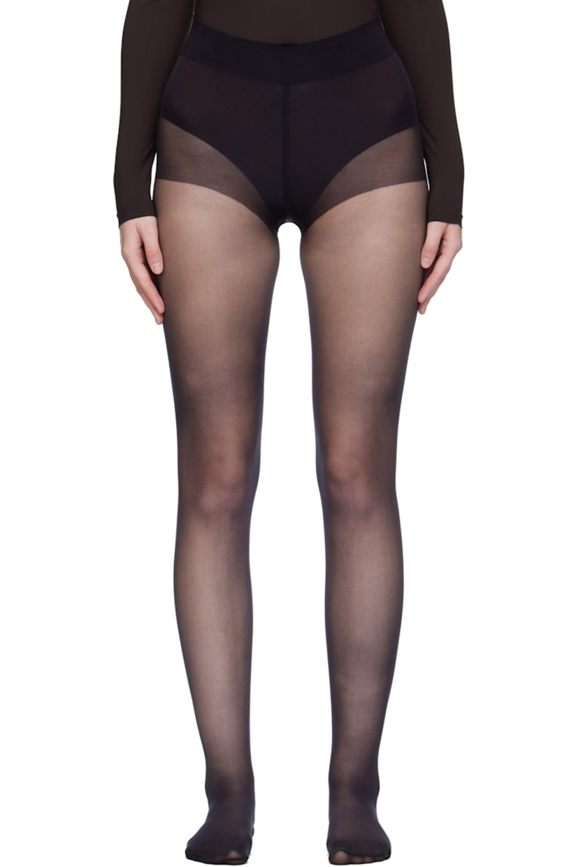 Sheer stretch nylon jersey tights.

· Bonded seams throughout
· 10 denier
· Elasticized waistband
· Reinforced toes
· Partial jersey lining

Supplier color: Black