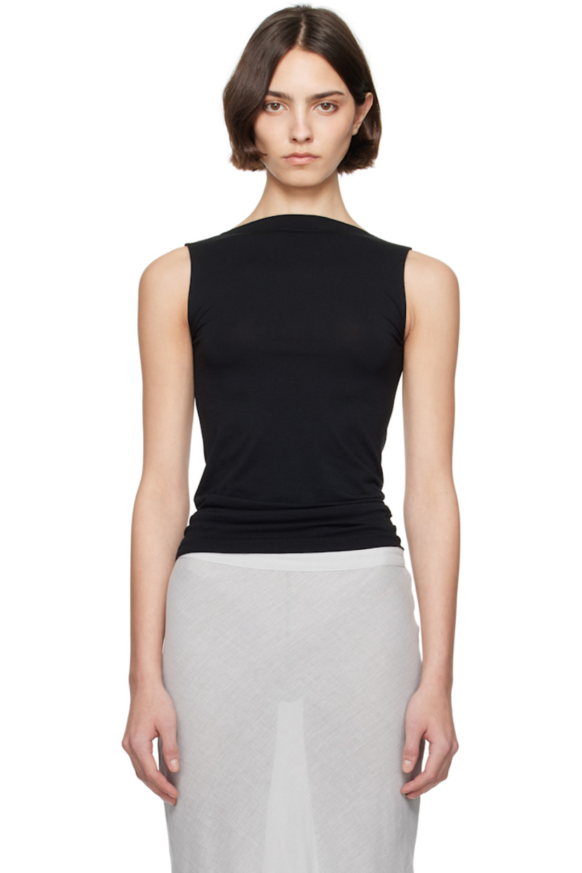 Cradle to Cradle Certified® stretch modal-blend jersey top.

· Seamless construction
· Boat neck

Supplier color: Black