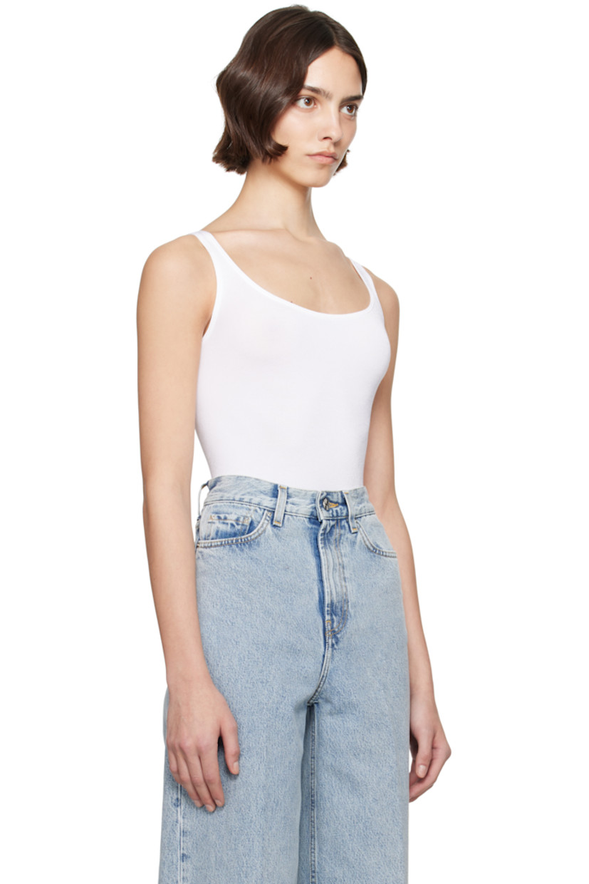 Slim-fit stretch cotton- and nylon-blend jersey bodysuit.

· Seamless construction
· Scoop neck
· Press-stud fastening at bottom
· Partial jersey lining

Supplier color: White