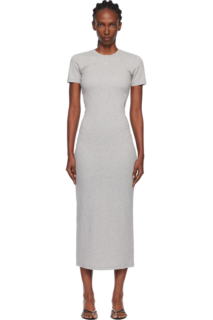 Rib-knit stretch organic cotton maxi dress.

· Crewneck
· Logo embroidered at chest
· Logo patch at back collar

Supplier color: Grey
