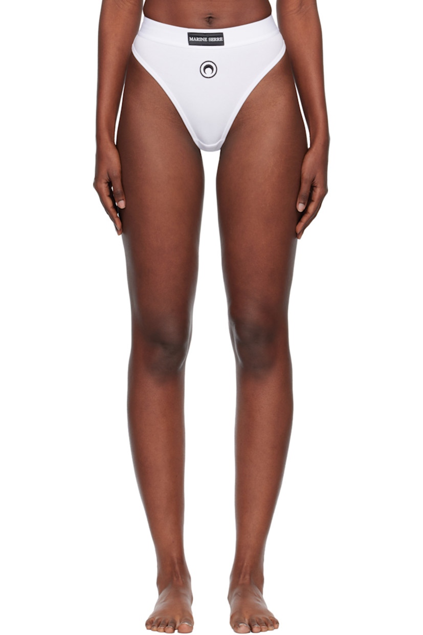 Stretch organic cotton jersey briefs.

· High-rise
· Logo patch at elasticized waistband
· Logo embroidered at front

Supplier color: White