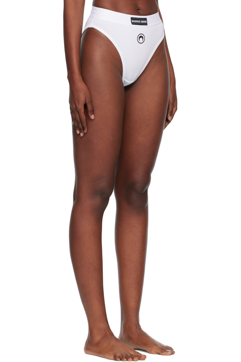 Stretch organic cotton jersey briefs.

· High-rise
· Logo patch at elasticized waistband
· Logo embroidered at front

Supplier color: White