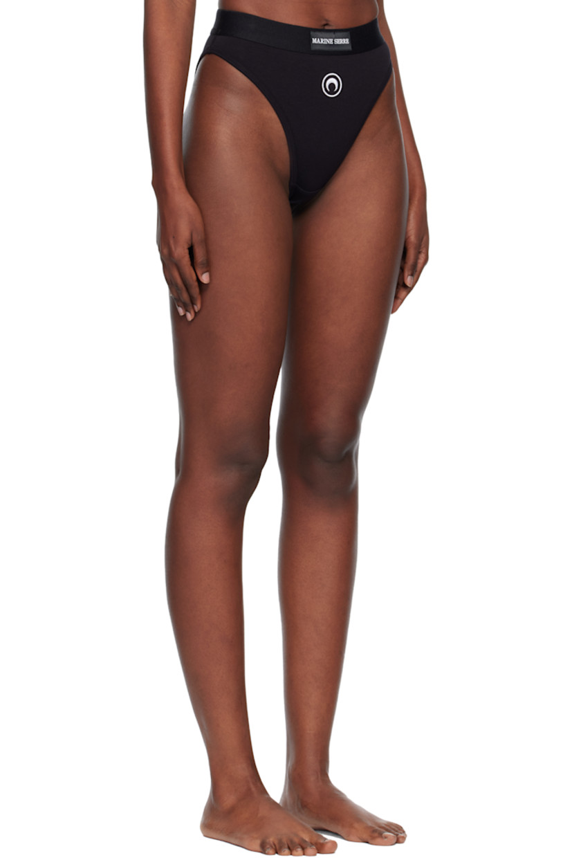 Stretch organic cotton jersey briefs.

· High-rise
· Logo patch at elasticized waistband
· Logo embroidered at front

Supplier color: Black