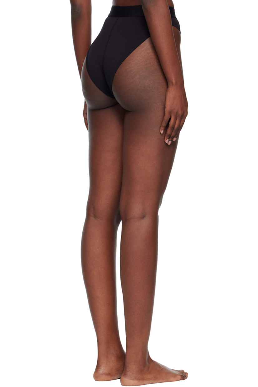 Stretch organic cotton jersey briefs.

· High-rise
· Logo patch at elasticized waistband
· Logo embroidered at front

Supplier color: Black