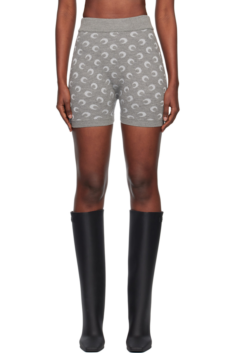 Knit virgin wool-blend shorts.

· Jacquard logo pattern throughout
· Rib-knit elasticized waistband and cuffs

Supplier color: Misty grey