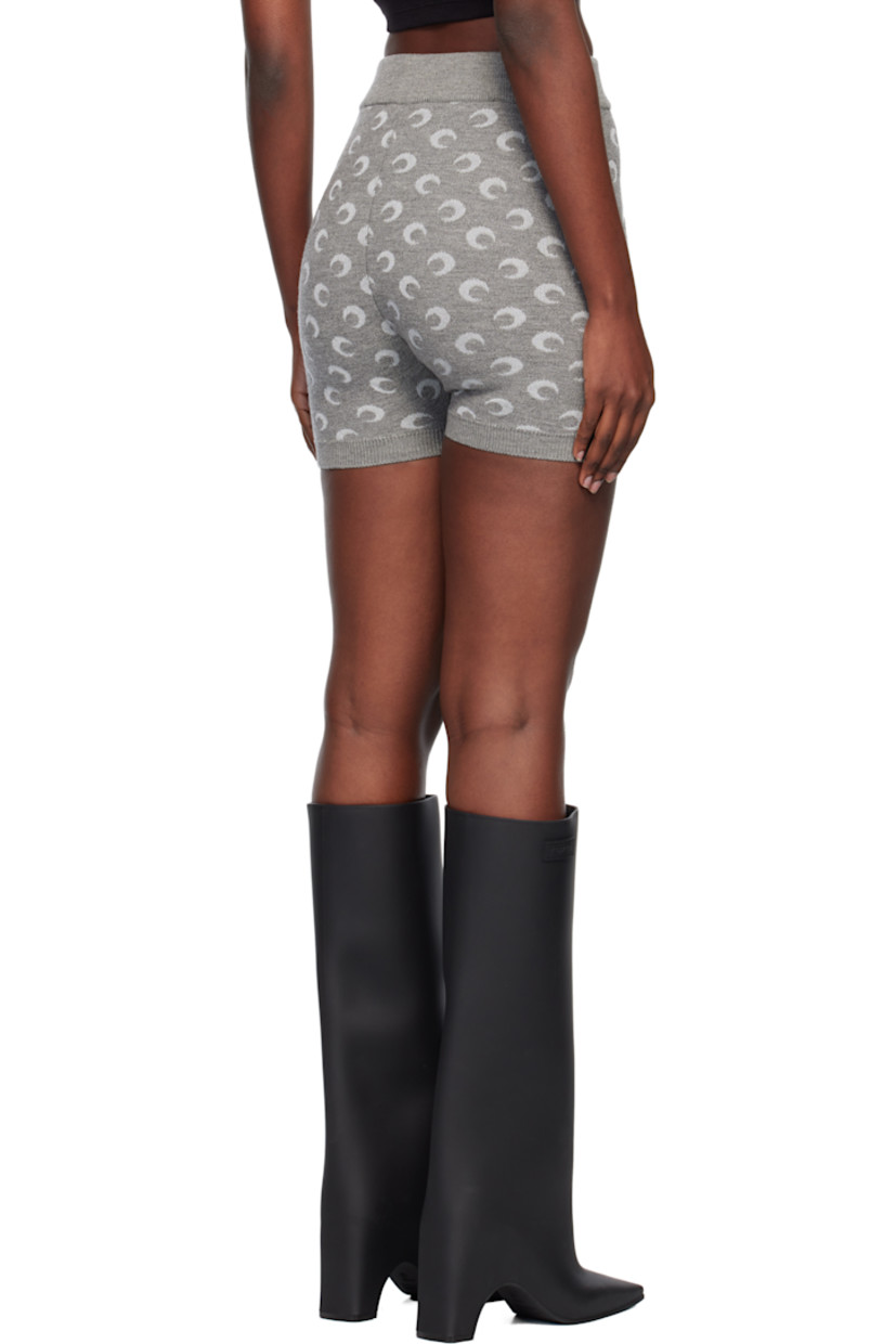 Knit virgin wool-blend shorts.

· Jacquard logo pattern throughout
· Rib-knit elasticized waistband and cuffs

Supplier color: Misty grey