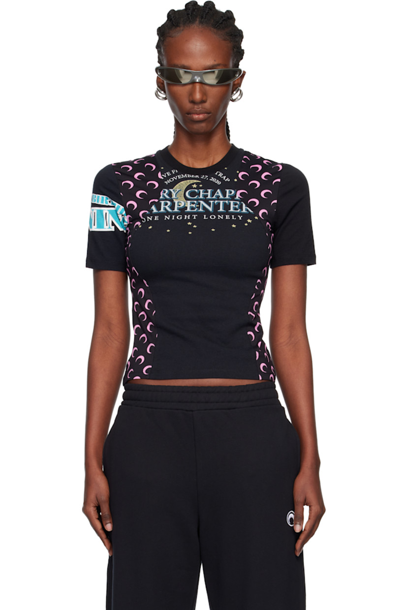 Upcycled cotton jersey T-shirt.

· Logo pattern and graphics printed throughout
· Paneled construction
· Rib-knit crewneck

Each item is unique. Please note graphics may vary.

Supplier color: Regenerated graphic jersey black pink