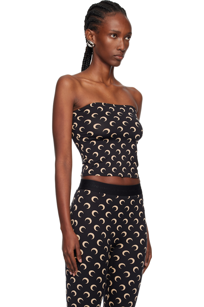 Stretch recycled nylon jersey tube top.

· Logo pattern printed throughout
· Elasticized straight neck

Supplier color: Inverse tan