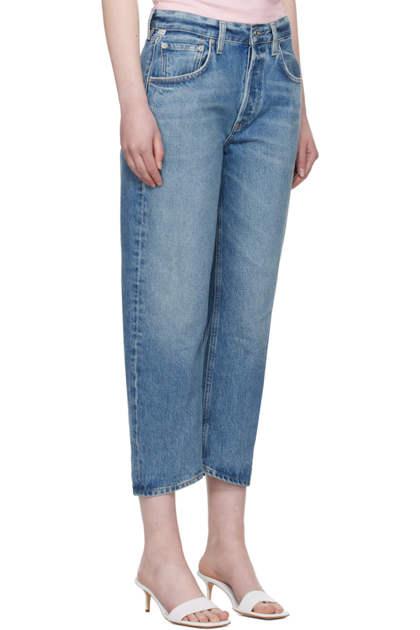 Non-stretch regenerative cotton denim jeans. Fading, whiskering, and subtle distressing throughout. 

· Loose-fit, tapered
· Belt loops
· Five-pocket styling
· Button fly
· Logo patch at back waistband
· Logo-engraved silver-tone hardware 
· Contrast stitching in tan 

Part of the HUMANITY collection.

Supplier color: Pacifica