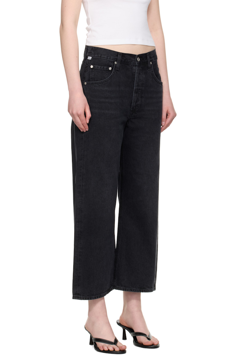 Non-stretch regenerative cotton denim jeans. Fading and whiskering throughout. 

· Certified Integrity Grown™ cotton 
· Wide-leg
· High-rise
· Belt loops
· Five-pocket styling
· Button fly 
· Cropped legs
· Logo patch at outseam 
· Leather logo patch at back waistband
· Logo-engraved silver-tone hardware
· Contrast stitching in tan 

Part of the HUMANITY collection.

Supplier color: Stonington