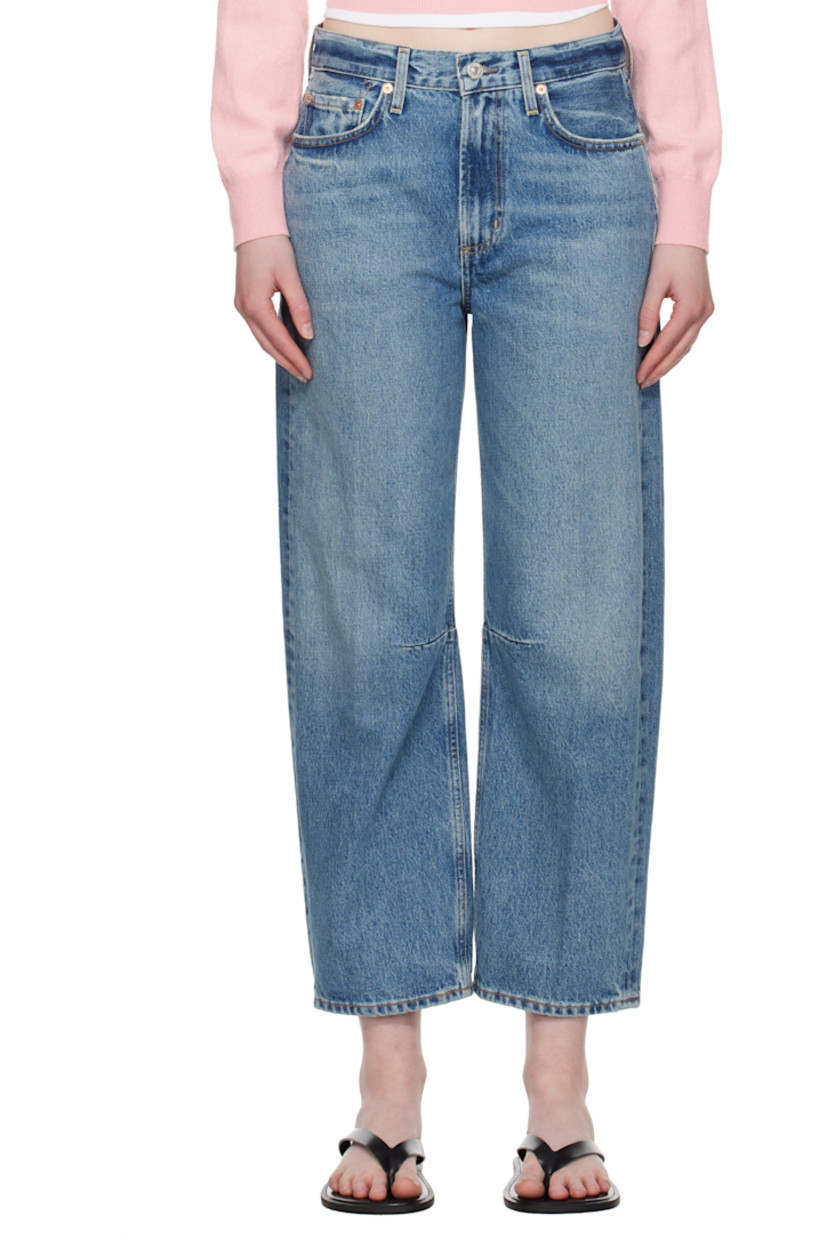 Non-stretch regenerative cotton denim jeans. Fading, whiskering, and subtle distressing throughout. 

· Loose-fit, tapered 
· Belt loops
· Five-pocket styling
· Button fly
· Darts at knees 
· Cropped legs 
· Logo patch at back waistband 
· Logo-engraved silver- and bronze-tone hardware 
· Contrast stitching in tan

Part of the HUMANITY collection.

Supplier color: Pacifica