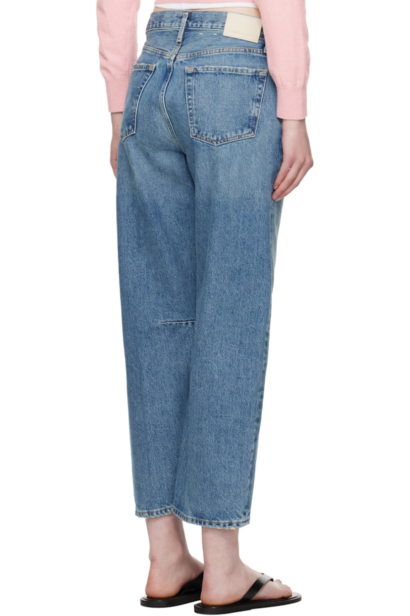 Non-stretch regenerative cotton denim jeans. Fading, whiskering, and subtle distressing throughout. 

· Loose-fit, tapered 
· Belt loops
· Five-pocket styling
· Button fly
· Darts at knees 
· Cropped legs 
· Logo patch at back waistband 
· Logo-engraved silver- and bronze-tone hardware 
· Contrast stitching in tan

Part of the HUMANITY collection.

Supplier color: Pacifica