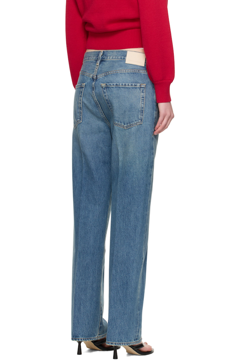 Non-stretch regenerative cotton denim jeans. Fading, whiskering, and smudging throughout. 

· Certified Integrity Grown™ cotton
· Straight-leg
· High-rise
· Belt loops
· Five-pocket styling
· Button fly 
· Logo patch at outseam
· Leather logo patch at back waistband
· Logo-engraved silver- and bronze-tone hardware
· Contrast stitching in tan 

Part of the HUMANITY collection.

Supplier color: Babylonia