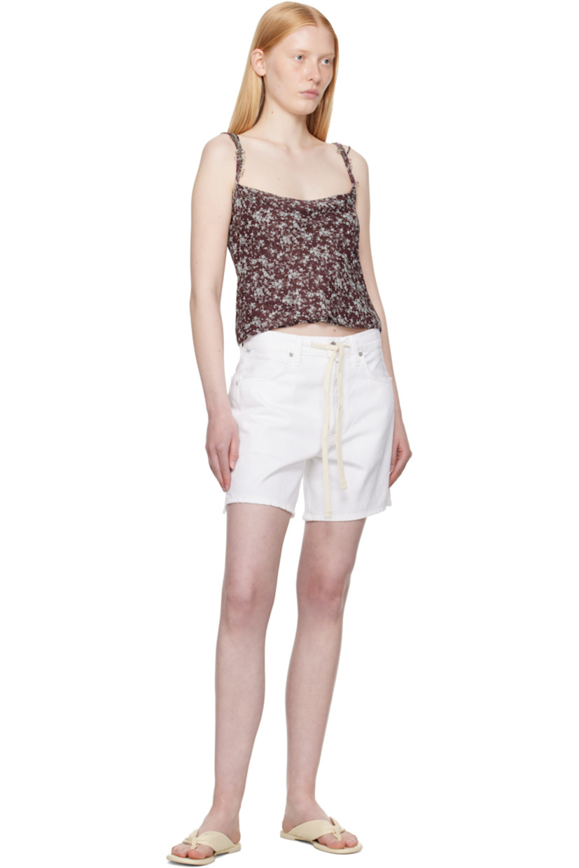 Non-stretch regenerative cotton-blend denim shorts. Subtle distressing throughout. 

· Belt loops
· Detachable drawstring at waistband
· Five-pocket styling
· Button fly
· Vented side seams
· Logo patch at back waistband
· Logo-engraved silver-tone hardware 

Supplier color: Fresco