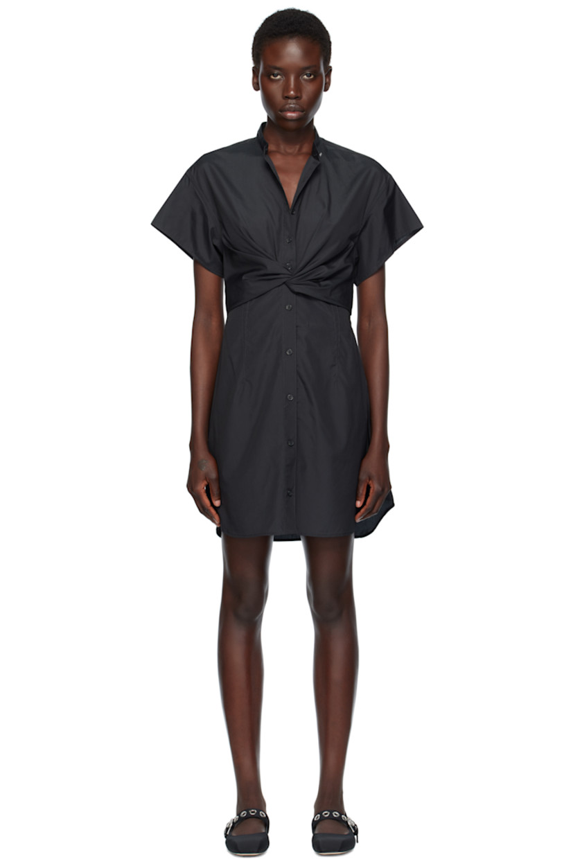 Lightweight cotton poplin minidress.

· Band collar
· Button closure
· Twisted detailing at front
· Shirttail hem

Supplier color: Black
