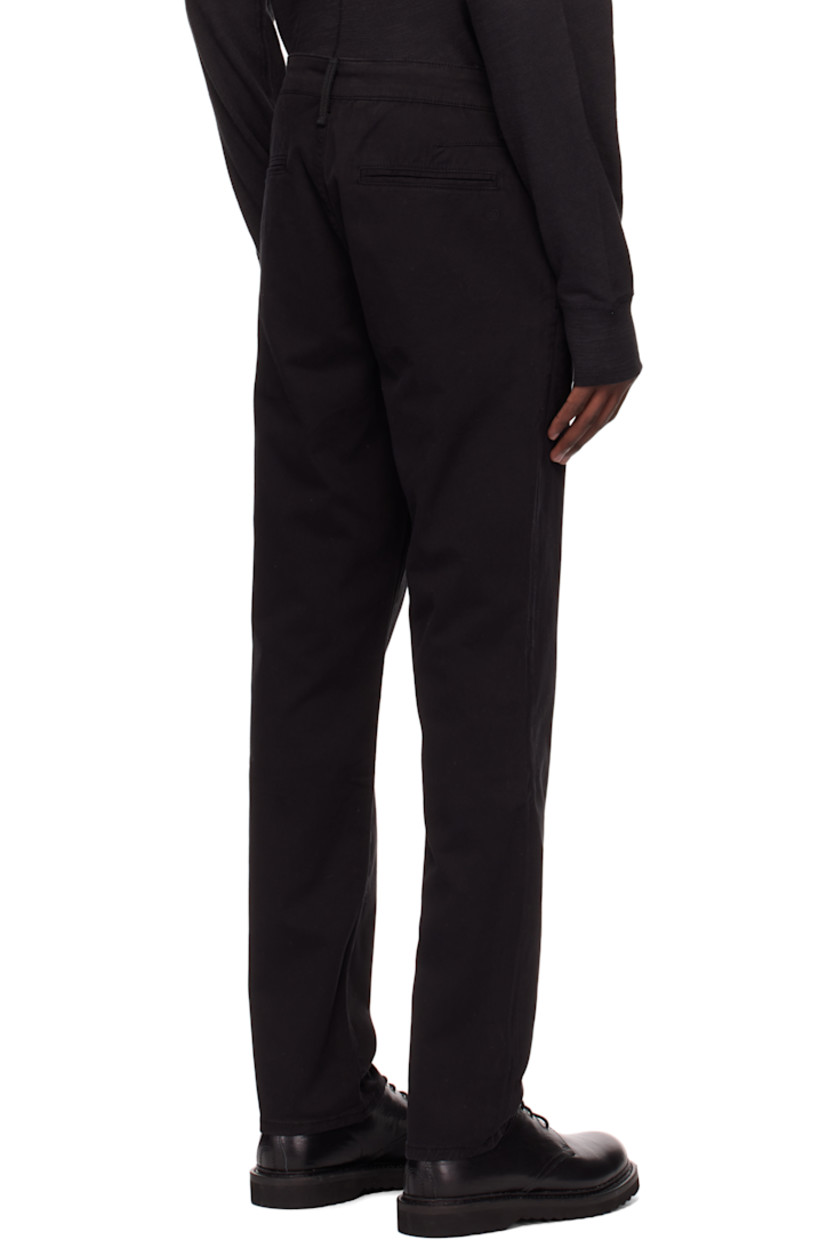 Slim-fit stretch cotton twill trousers. 

· Mid-rise
· Belt loops
· Four-pocket styling
· Zip fly 

Supplier color: Black