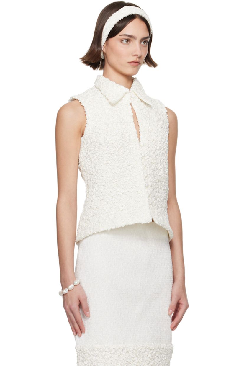 Cotton cloqué shirt.

· Spread collar
· Button closure

Part of the exclusive SSENSE Bridal capsule.

Supplier color: Off white