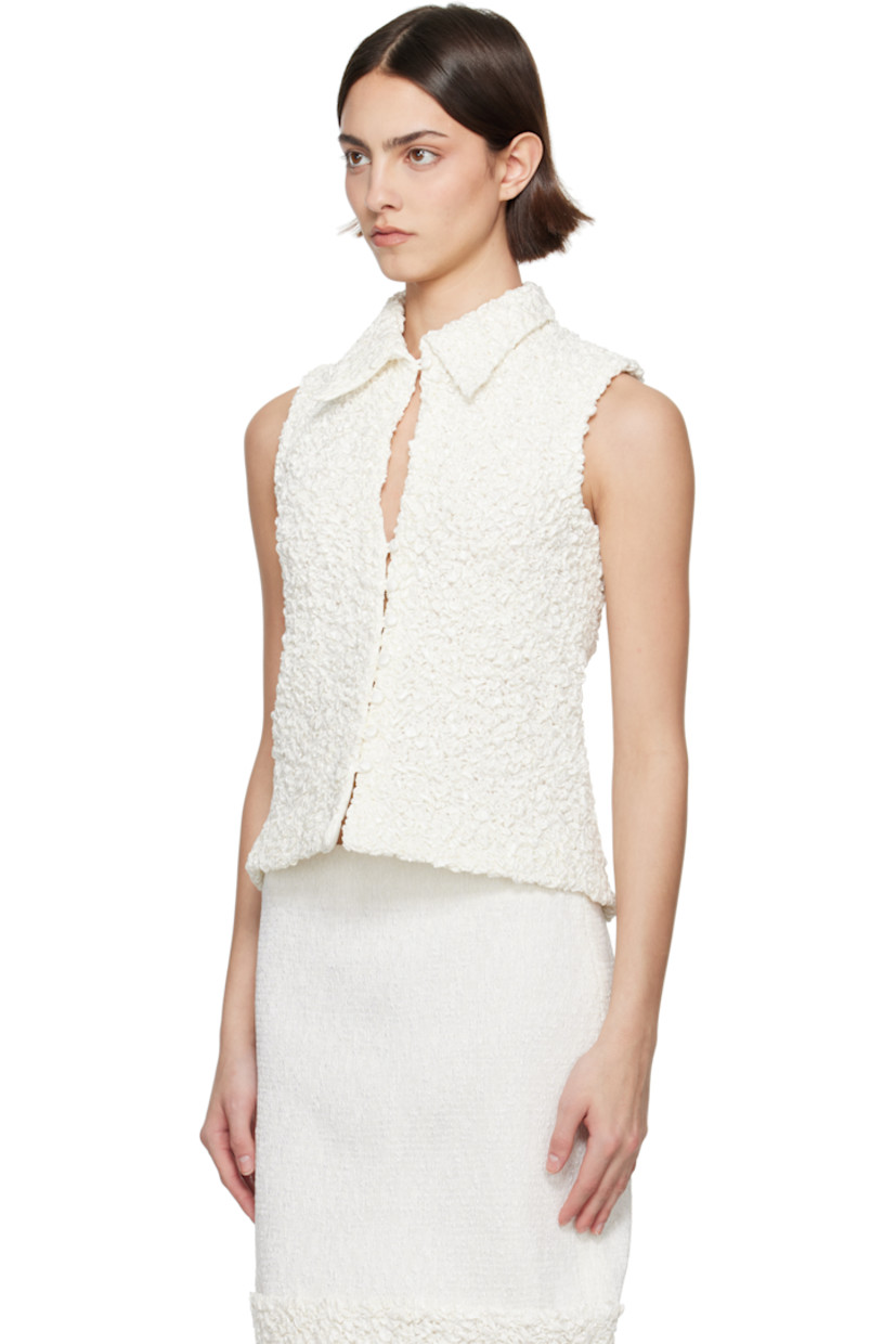 Cotton cloqué shirt.

· Spread collar
· Button closure

Part of the exclusive SSENSE Bridal capsule.

Supplier color: Off white