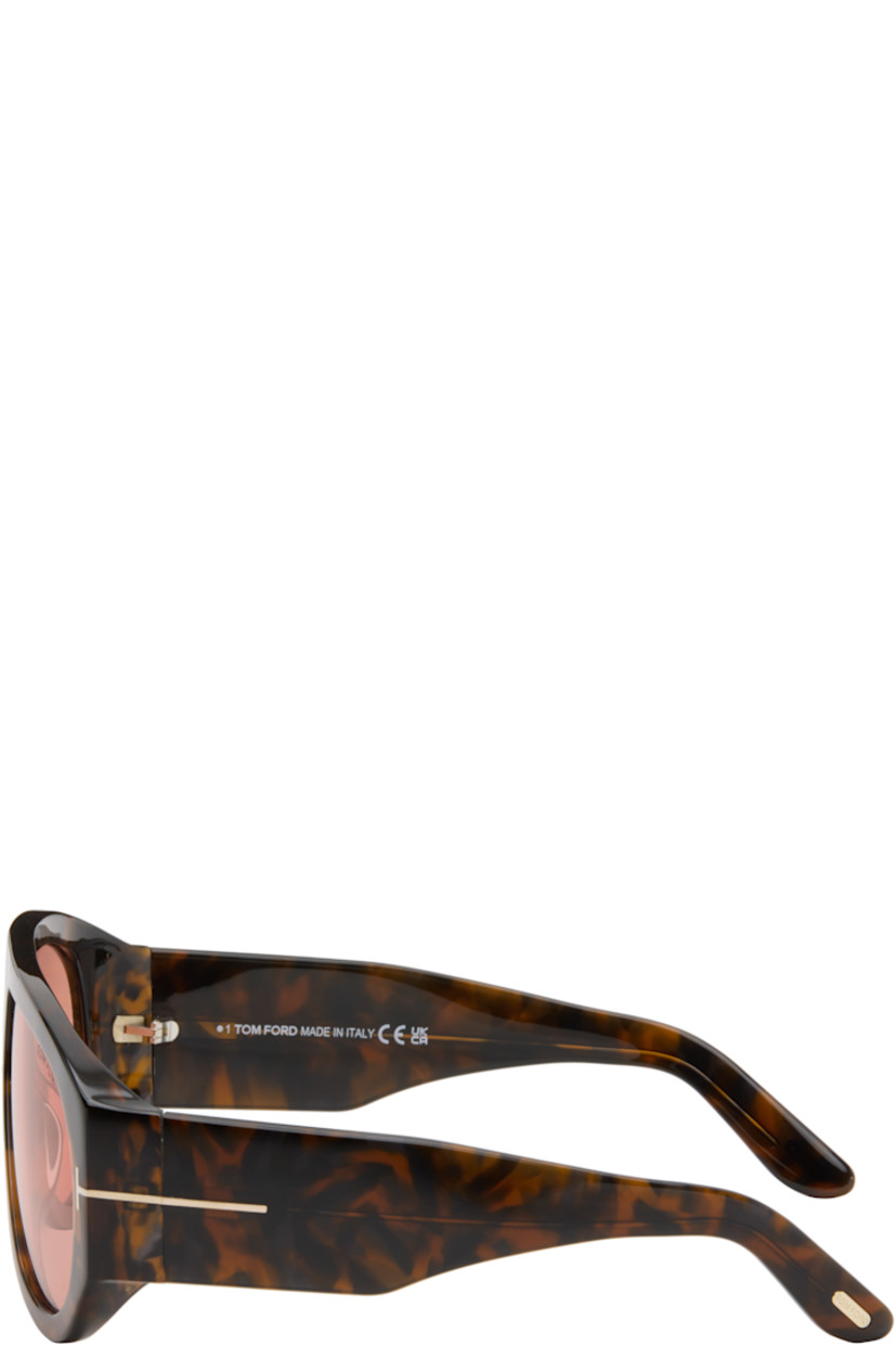Aviator-style tortoiseshell acetate-frame sunglasses.

· Integrated nose pads
· Red-brown tone lenses
· 100% UV protection
· Etched logo at single lens
· Logo hardware at hinges
· Core wire at temples
· Logo hardware at temples
· Velvet case included
· Size: 60.12 140 

Supplier color: Brown