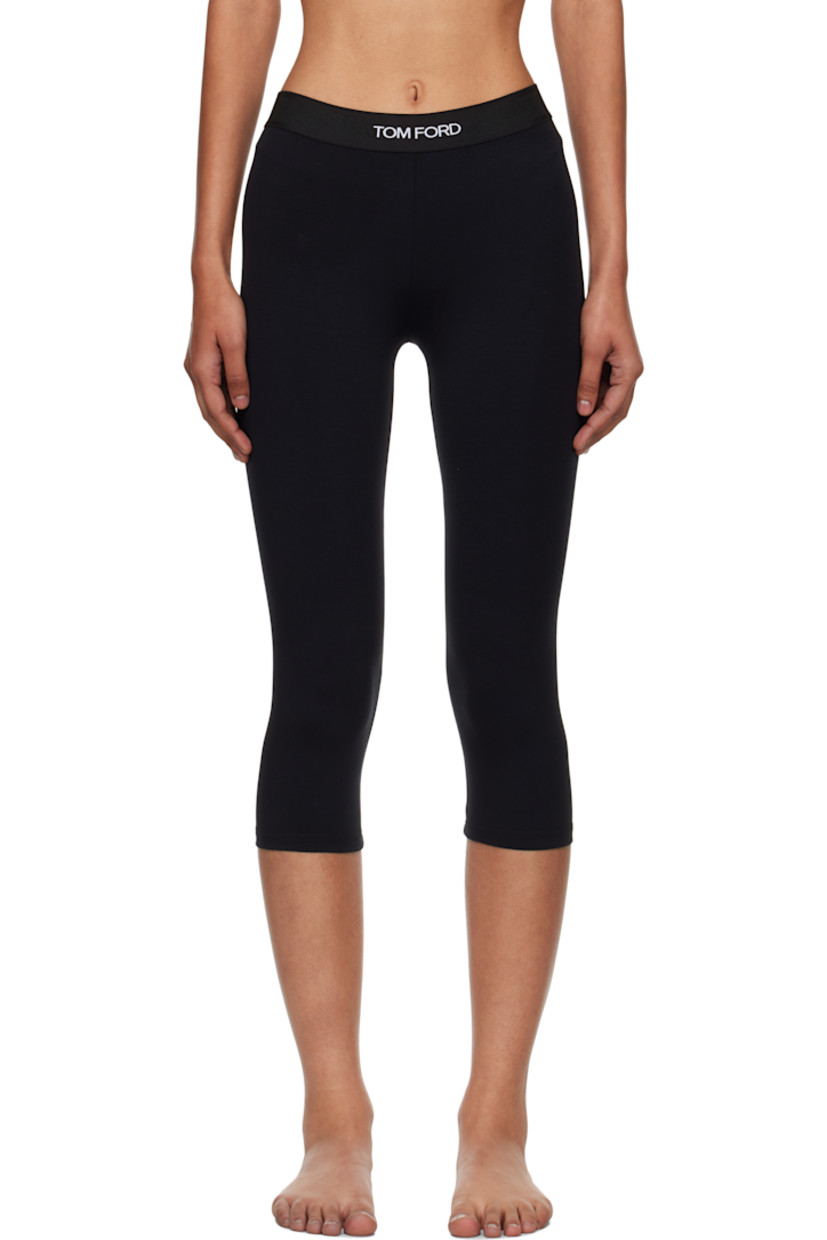 Stretch modal jersey leggings.

· Jacquard logo at elasticized waistband
· Cropped leg

Supplier color: Black