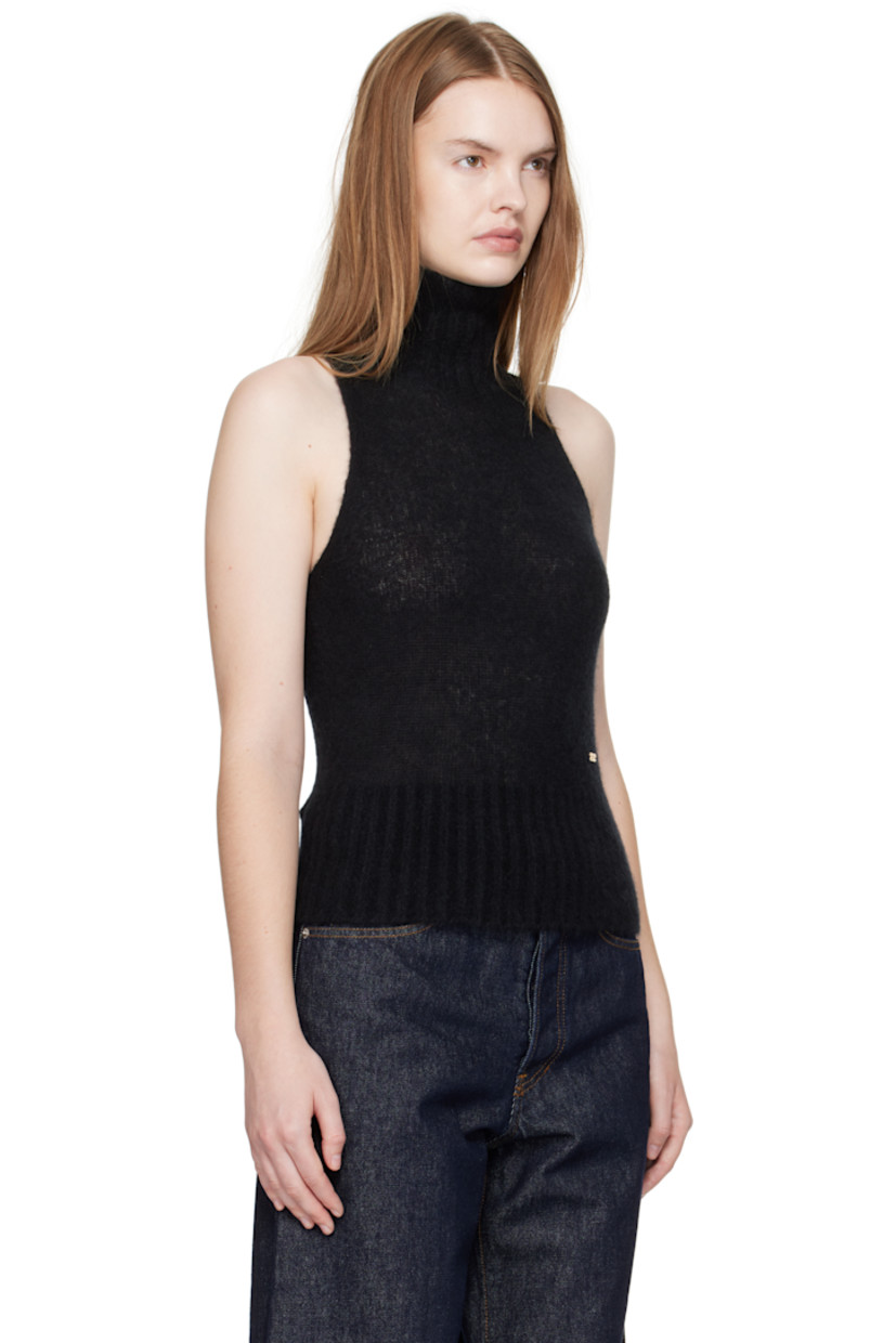 Knit cashmere- and silk-blend turtleneck.

· Rib-knit collar and hem
· Logo plaque at front

Supplier color: Black