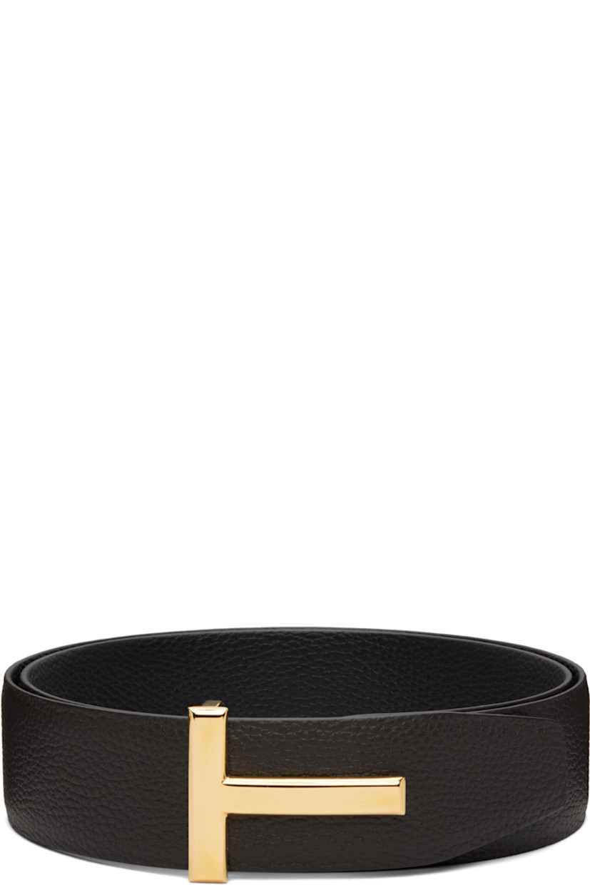 Reversible grained leather belt.

Reverse in black grained leather.

· Logo hardware at post-stud fastening
· W1.5"

Supplier color: Brown/Black