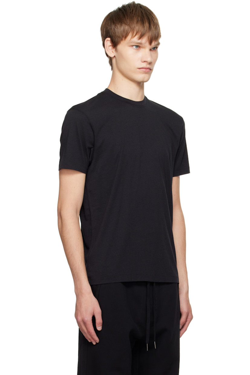 Lyocell- and cotton-blend jersey T-shirt.

· Rib-knit crewneck
· Logo embroidered at front hem

Supplier color: Black