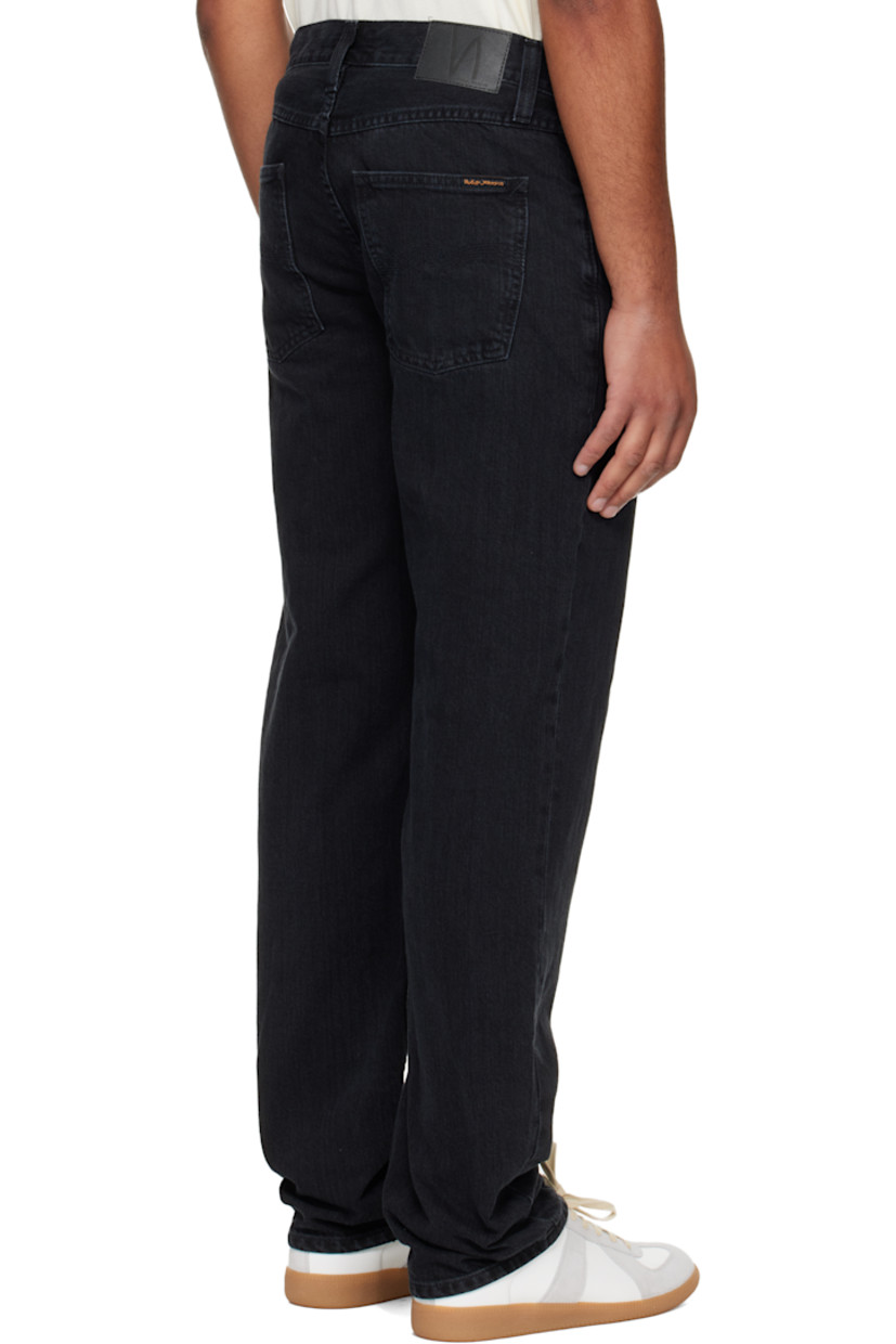 12.25 oz non-stretch organic cotton denim jeans.

· Fading throughout
· Straight-leg
· High-rise
· Belt loops
· Five-pocket styling
· Button fly
· Logo patch at back waistband and pocket

Supplier color: Black vintage