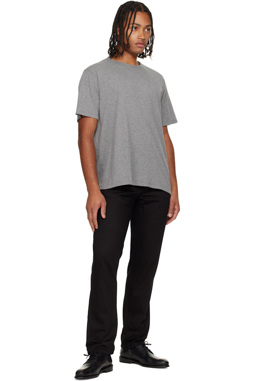 11.2 oz non-stretch organic cotton denim jeans.

· Straight-leg
· Mid-rise
· Belt loops
· Five-pocket styling
· Zip fly
· Logo patch at back waistband and pocket

Supplier color: Dry everblack