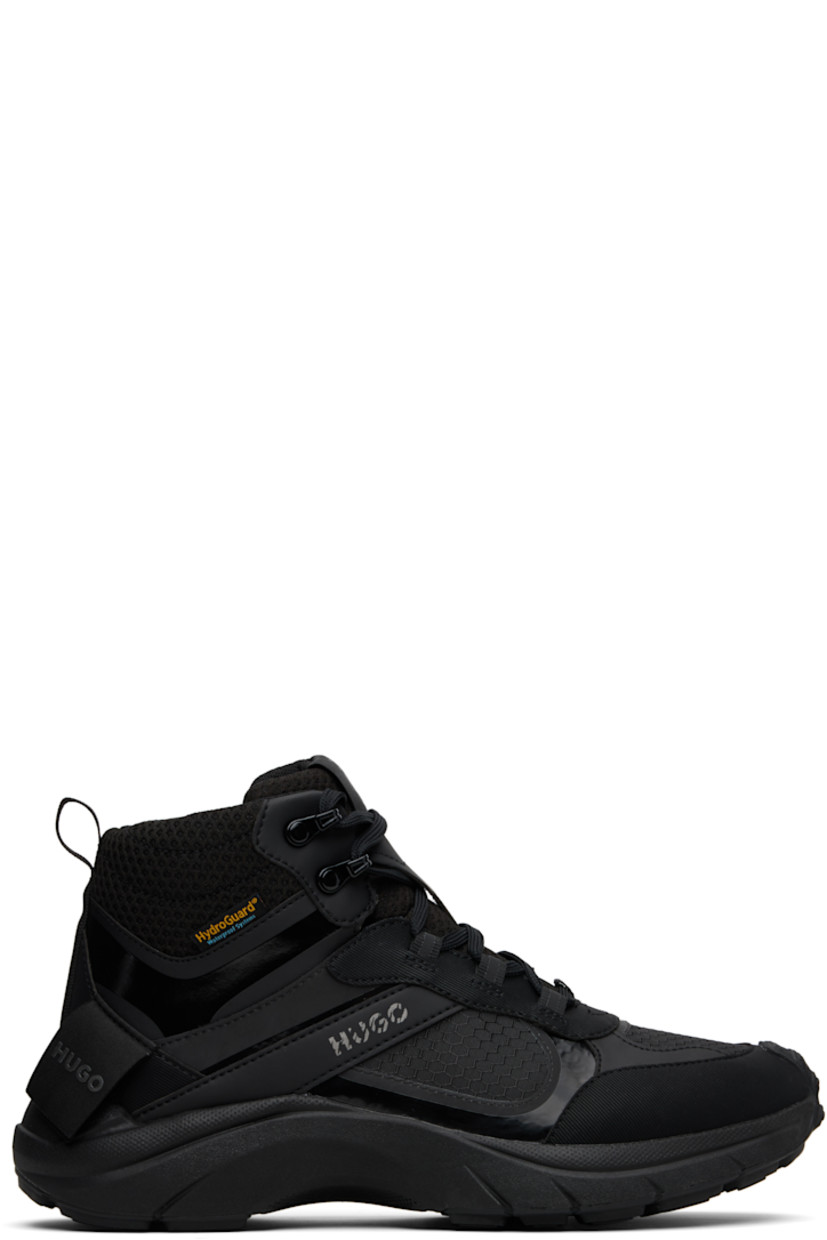 High-top paneled faux-leather and mesh sneakers.

· Lace-up closure
· Logo patch at padded tongue
· Padded collar
· Printed logo and logo flag at side
· Pull-loop at heel
· HydroGuard® waterproof lining
· Foam rubber midsole
· Treaded rubber sole

Supplier color: Black