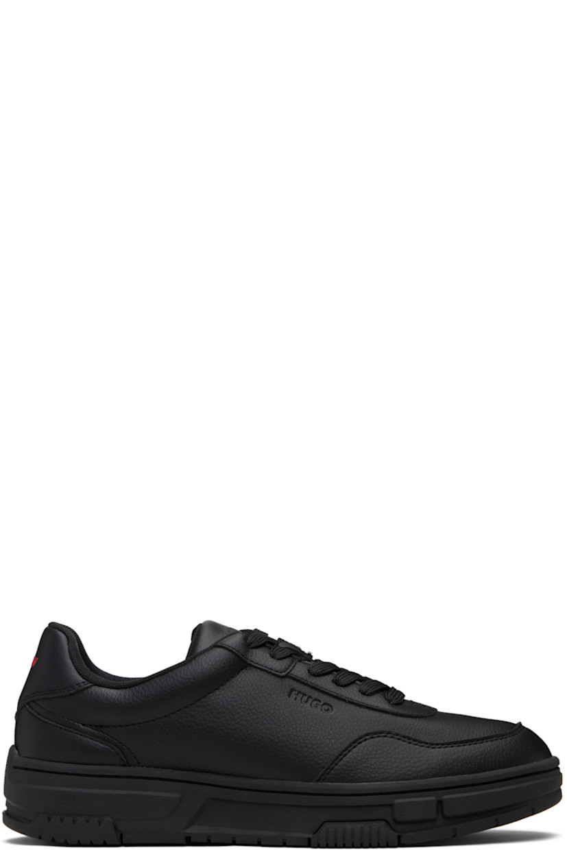 Low-top grained faux-leather sneakers.

· Perforations at toe
· Lace-up closure
· Padded tongue and collar
· Logo embossed at tongue and outer side
· Eyelets at inner side
· Graphic bonded at heel tab
· Mesh lining
· Treaded rubber sole

Supplier color: Black