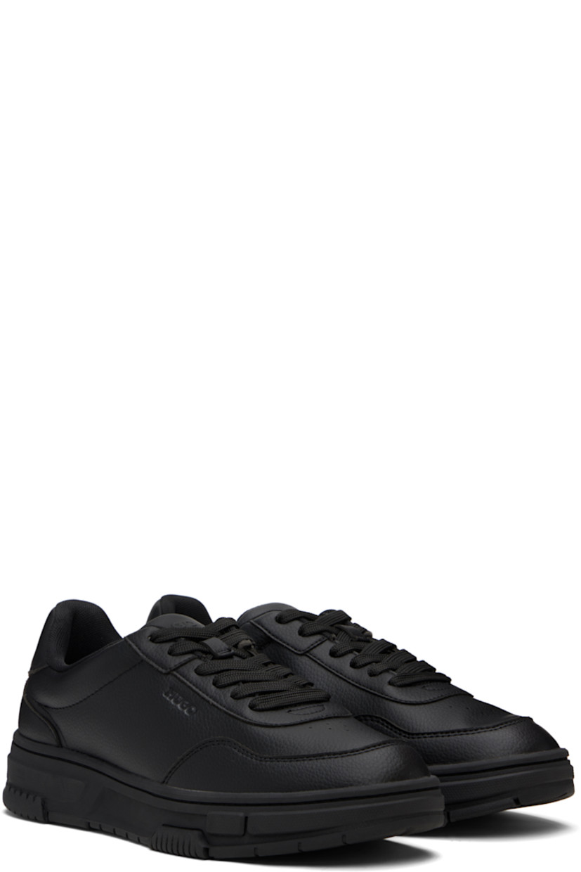 Low-top grained faux-leather sneakers.

· Perforations at toe
· Lace-up closure
· Padded tongue and collar
· Logo embossed at tongue and outer side
· Eyelets at inner side
· Graphic bonded at heel tab
· Mesh lining
· Treaded rubber sole

Supplier color: Black