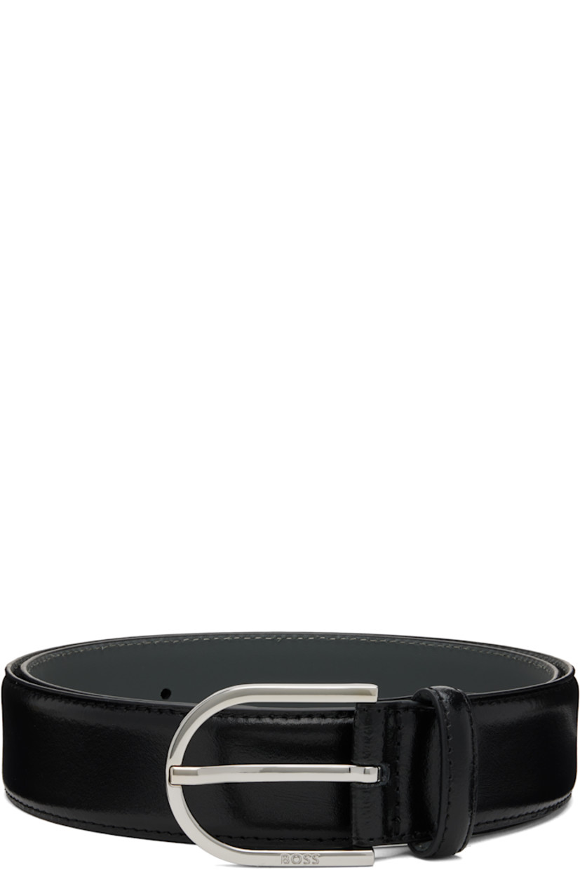 Polished leather belt.

· Logo-engraved pin-buckle fastening 
· Silver-tone hardware
· W1.25"

Supplier color: Black